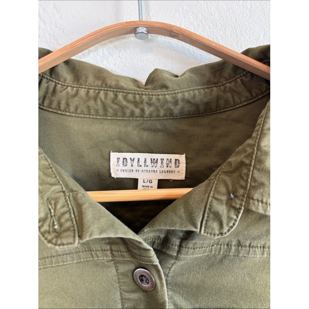 Idyllwind Western Boho Military Shirt Jacket Patches Embroidery Pockets - Picture 3 of 14